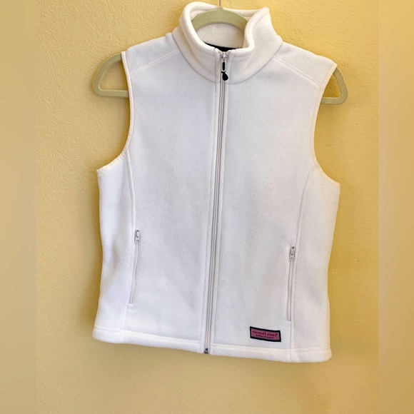 Vineyard Vines Jackets & Blazers - Vineyard Vines Martha's Vineyard White Fleece Zip Up Size Small Vest